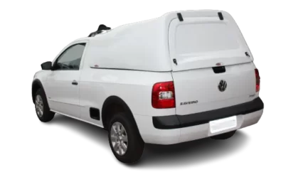 Capota de fibra modelo furgão CP02F instalada em uma Volkswagen Saveiro